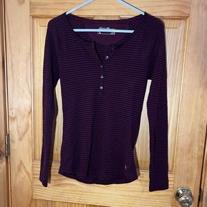 Eddie Bauer Henley Long Sleeve Top Women’s Size Small